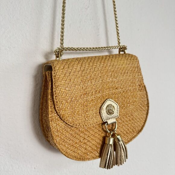 Lilly Pulitzer Handbags - Lilly Pulitzer Sirena Straw One Shoulder Crossbody Bag Natural Boho Hippie